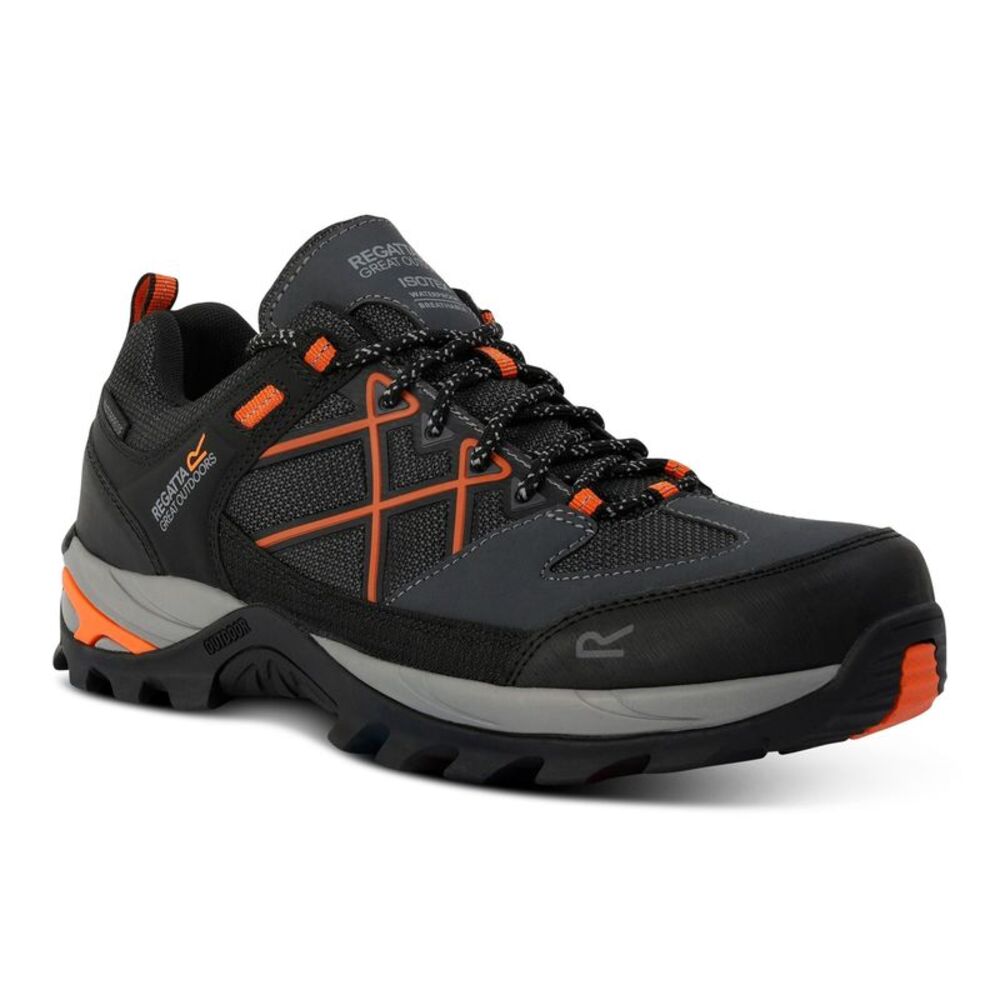 Regatta Mens Samaris III Low Walking Shoes / Granite/Blaze Orange